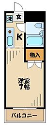 グリーンハイム瓜生 1Kの間取図画像