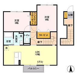 マメゾン 2LDKの間取図画像
