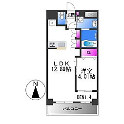 JR片町線(学研都市線) 鴻池新田駅 徒歩2分の賃貸マンション 3階1LDKの間取り