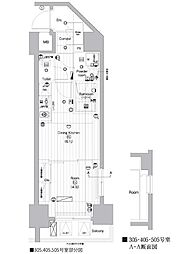 プレミアムキューブ亀戸 1DKの間取図画像