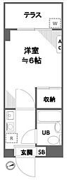 リエス新小岩 1Kの間取図画像