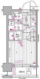 ガーラ・プレシャス川崎 1Kの間取図画像