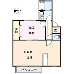 サンビスタ21 1LDKの間取図画像