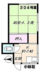 小林荘 2階1Kの間取り