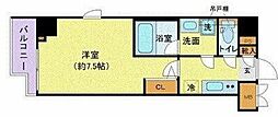 東京メトロ有楽町線 市ケ谷駅 徒歩5分の賃貸マンション 10階1Kの間取り