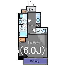 ガーラ・プレシャス渋谷六本木通り 10階1Kの間取り