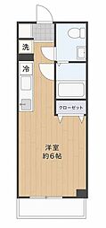 トーア・シティー零番館 1Kの間取図画像