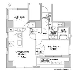 コンフォリア本駒込 9階2LDKの間取り