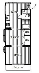 ドミール多摩川 2DKの間取図画像