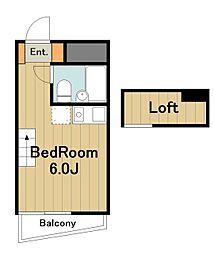 ルミネール第2 2階ワンルームの間取り