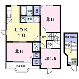 プリムローズB 3LDKの間取図画像