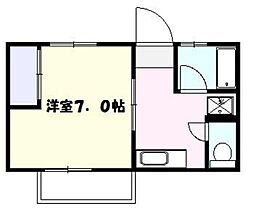 細貝ハイツ 1Kの間取図画像