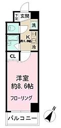 ヴェリーニ東松戸 1Kの間取図画像