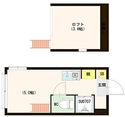 Celeste中野坂上 ワンルームの間取図画像