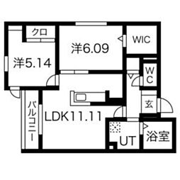 セジュール西明石 2LDKの間取図画像