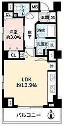 ディアスタ早稲田諏訪通り 1LDKの間取図画像