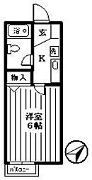 東山Ｒハウス 1階1Kの間取り