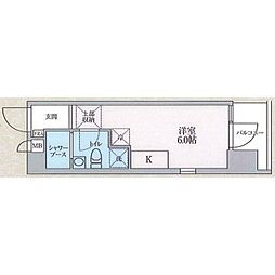 ＴＯＹＯ−ＩＣＨＩ　ＡＰＡＲＴＭＥＮＴ． 5階ワンルームの間取り