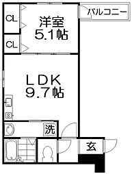 サンセレーノ minami 3階1LDKの間取り