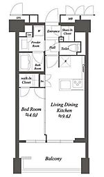 プライマル練馬豊島園 5階1LDKの間取り