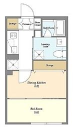 ガーデンレジデンス恵比寿 2階1DKの間取り