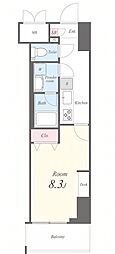 ラフィシア関内 1Kの間取図画像