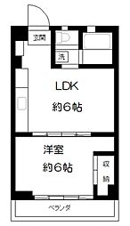 西新宿マンション 1LDKの間取図画像