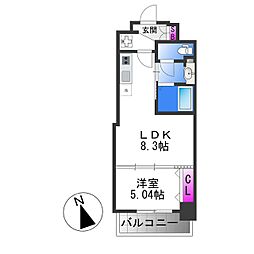 Luxe深江橋II 9階1LDKの間取り
