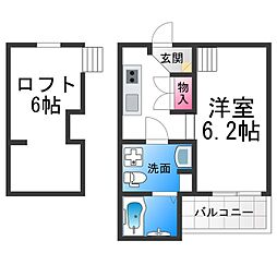 LeaHale 1Kの間取図画像