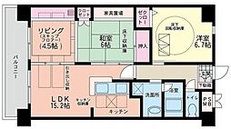 シャルマン・リーヴ 2階2LDKの間取り