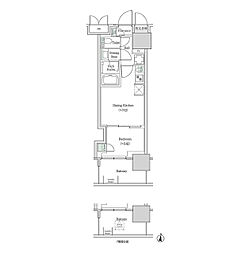 ブルックサイドレジデンス木場 1DKの間取図画像