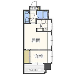 エステート・モア平尾公園通り 1LDKの間取図画像