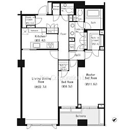 パークマンション白金台　5 5階2LDKの間取り