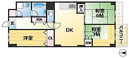 マイコーポ神戸 2LDKの間取図画像