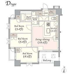 KDXレジデンス錦糸町 9階3LDKの間取り