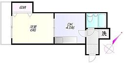 サンフラット佐藤 1DKの間取図画像