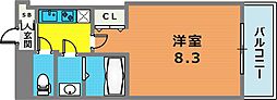 神戸山手アパートメント 1階1Kの間取り