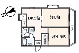 アペックスハウス 2DKの間取図画像