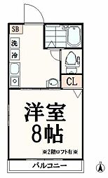 多摩都市モノレール 大塚・帝京大学駅 徒歩13分の賃貸アパート 1階1Kの間取り
