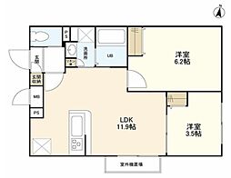 ウェルスクエアイズム明大前 4階2LDKの間取り