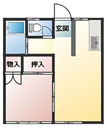 メゾンドリラ 1DKの間取図画像