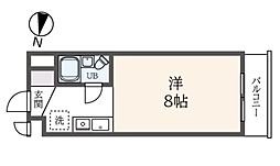ユーカリハイツ八王子 3階ワンルームの間取り