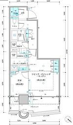 パークタワー勝どきミッド 20階1LDKの間取り