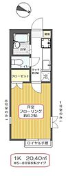 クレアーレ瑞江4 1Kの間取図画像