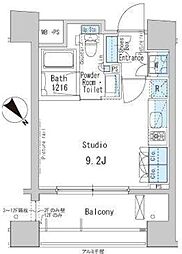 パークアクシス茅場町 6階ワンルームの間取り