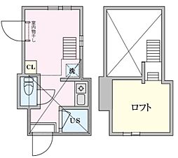 TRアーバンプレイス高田馬場II 2階ワンルームの間取り
