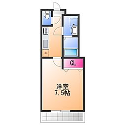フジパレス浜寺ノース6番館 1Kの間取図画像