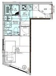 横浜市港北区篠原西町マンション 1Kの間取図画像