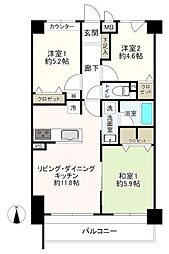 サントーア哲学堂公園 3LDKの間取図画像