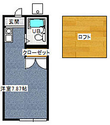 ハイツ清水 ワンルームの間取図画像